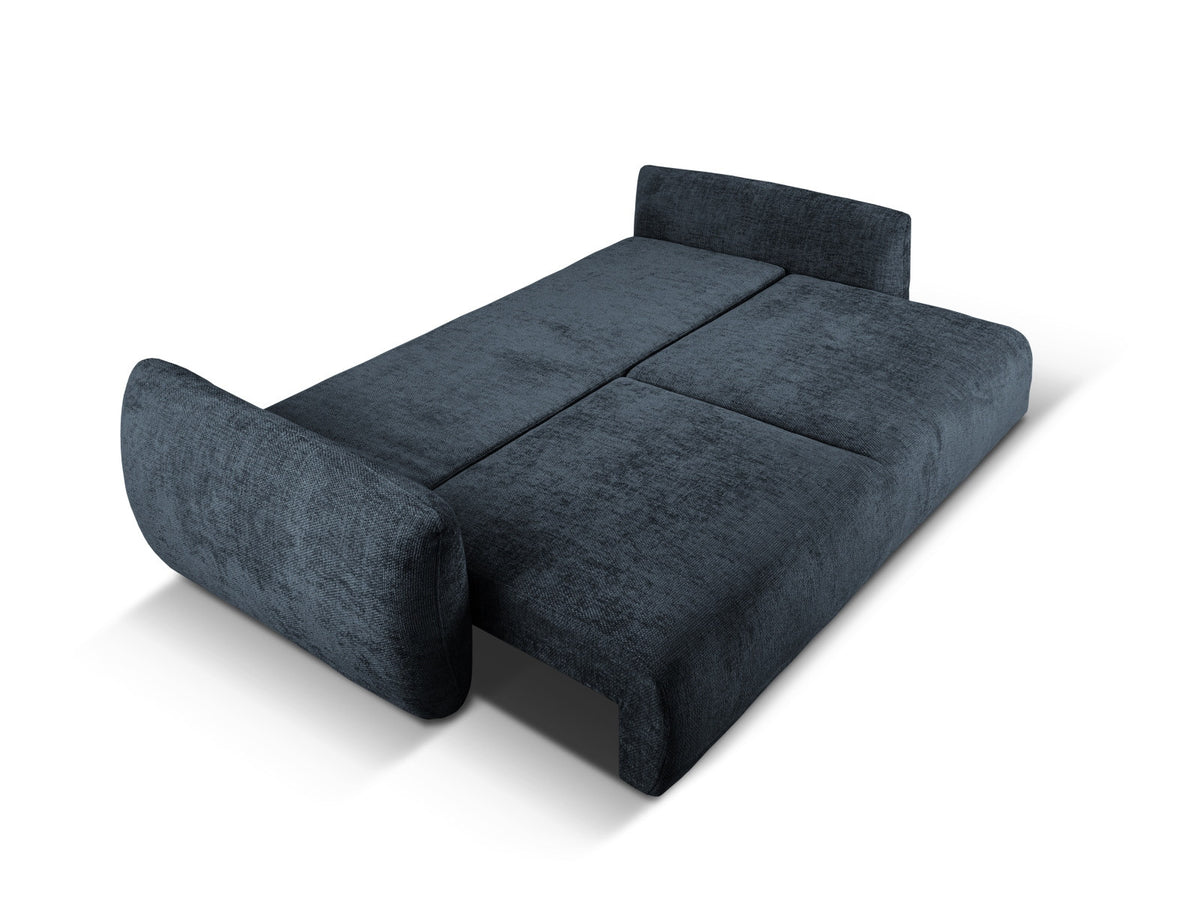 Bettsofa Matera von Cosmopolitan Design, 3-Sitzer mit Stoffbezug und schwarzen Kunststoffbeinen