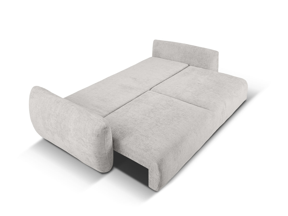 Bettsofa Matera von Cosmopolitan Design, 3-Sitzer mit Stoffbezug und schwarzen Kunststoffbeinen