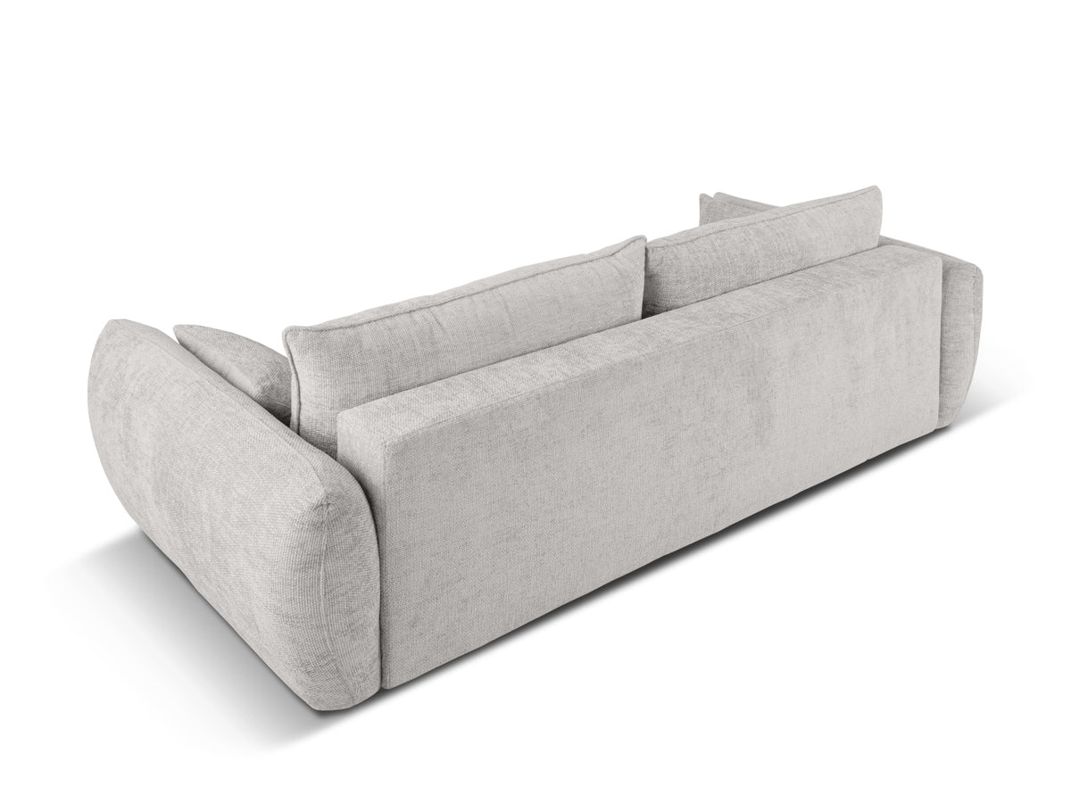 Bettsofa Matera von Cosmopolitan Design, 3-Sitzer mit Stoffbezug und schwarzen Kunststoffbeinen