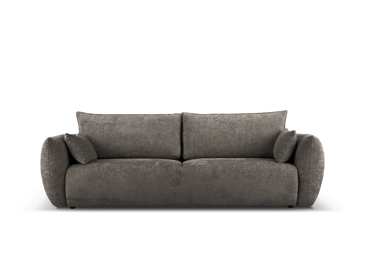 Bettsofa Matera von Cosmopolitan Design, 3-Sitzer mit Stoffbezug und schwarzen Kunststoffbeinen