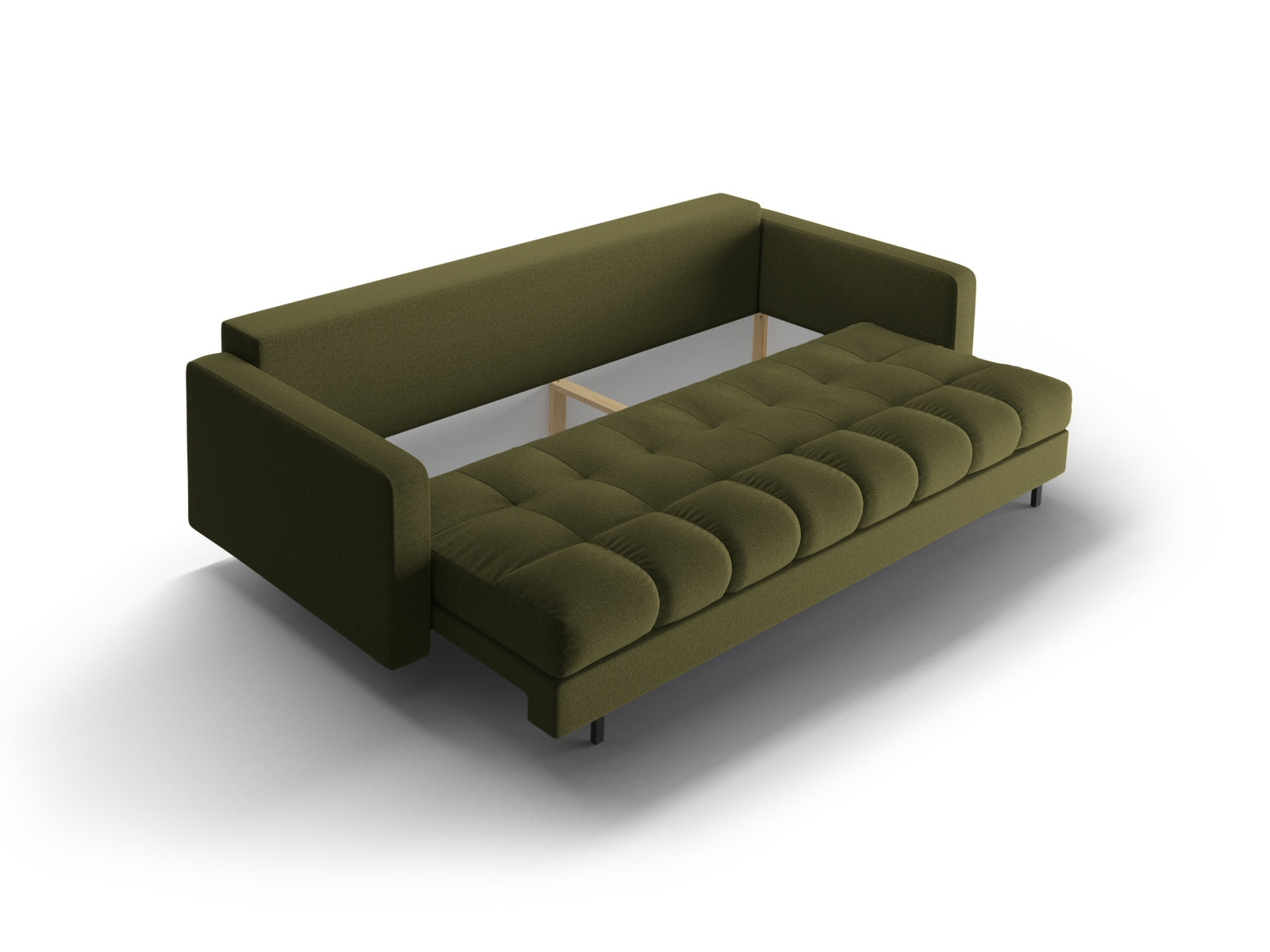 3-Sitzer Sofa Bali mit Schlaffunktion und Stauraum in Green-Neve präsentiert im Onlineshop von KAQTU Design AG. Bettsofa ist von Cosmopolitan Design