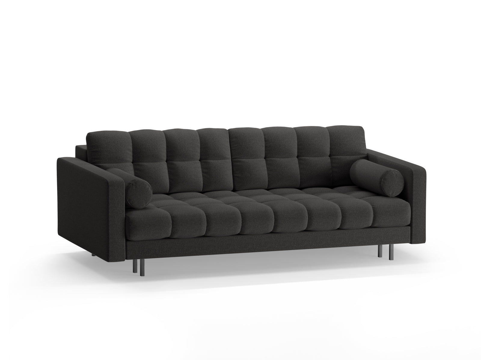 3-Sitzer Sofa Bali mit Schlaffunktion und Stauraum in Dark Grey-Neve präsentiert im Onlineshop von KAQTU Design AG. Bettsofa ist von Cosmopolitan Design