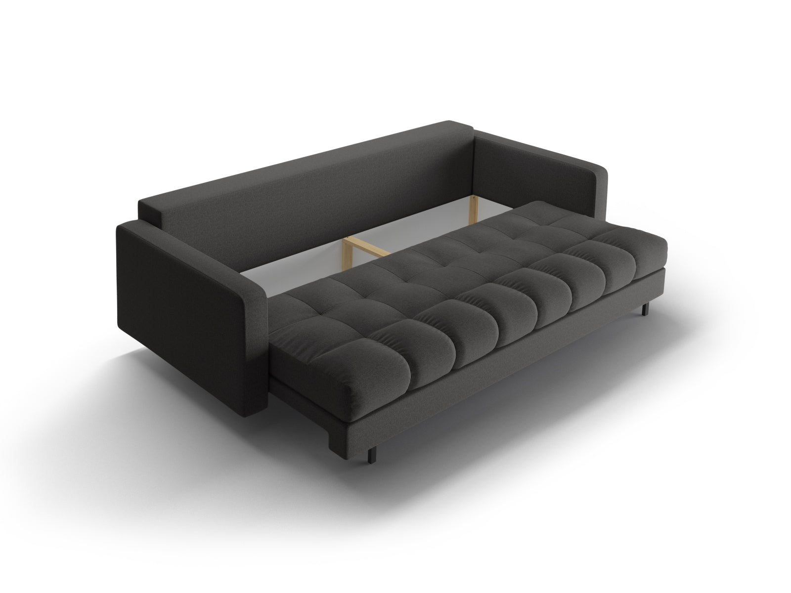 3-Sitzer Sofa Bali mit Schlaffunktion und Stauraum in Dark Grey-Neve präsentiert im Onlineshop von KAQTU Design AG. Bettsofa ist von Cosmopolitan Design