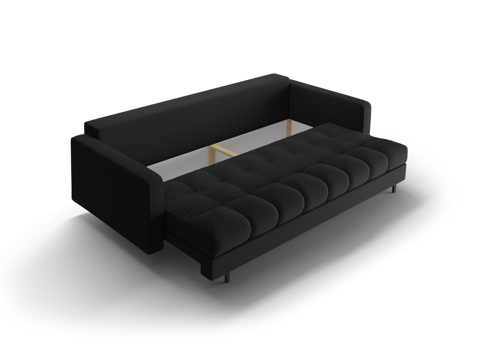 3-Sitzer Sofa Bali mit Schlaffunktion und Stauraum in Black-Neve präsentiert im Onlineshop von KAQTU Design AG. Bettsofa ist von Cosmopolitan Design