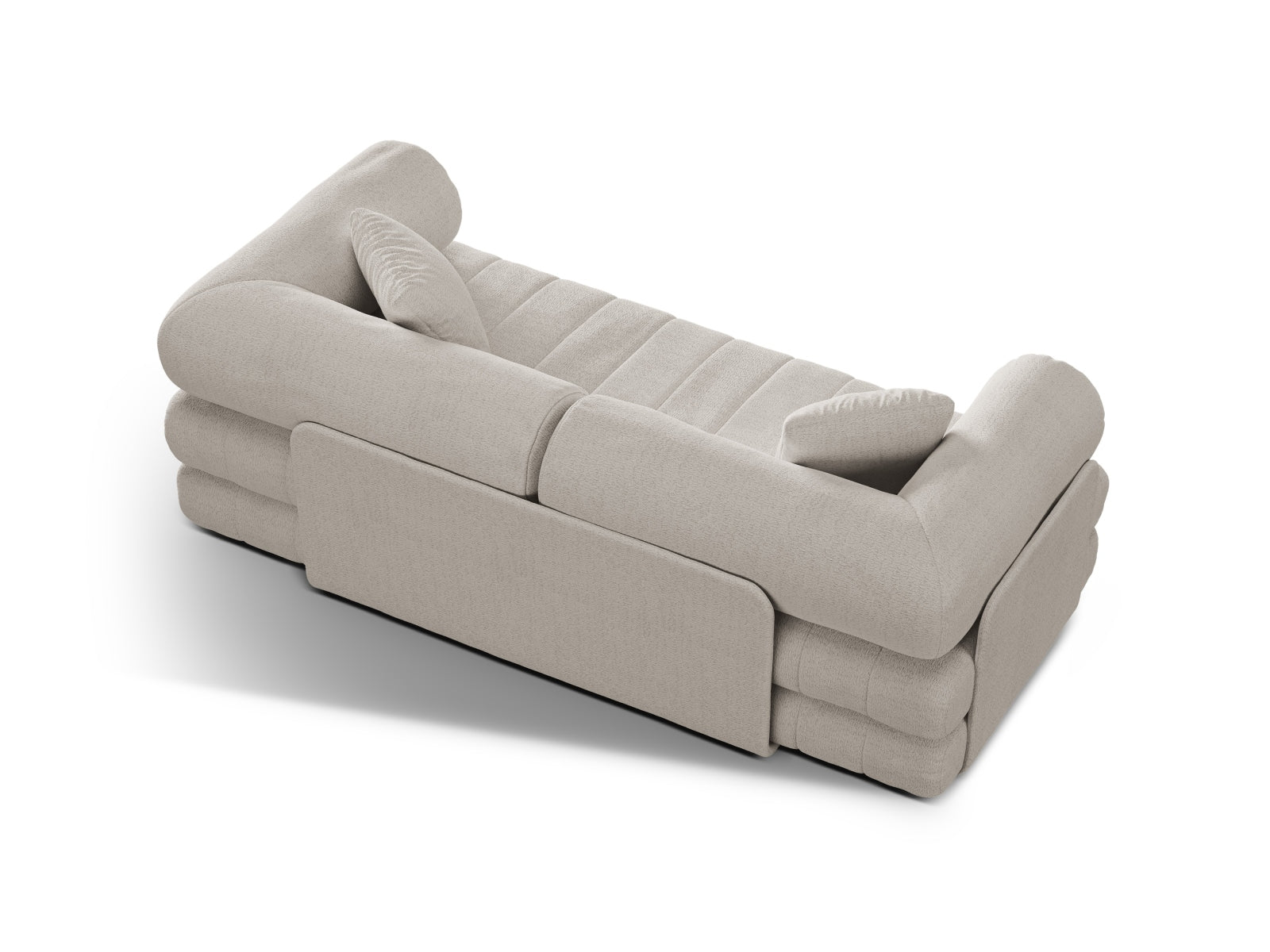 Modernes 3-Sitzer Kemi Sofa in sanftem Beige, vielseitig einsetzbar als Schlafsofa für Gäste und stilvolles Wohnmöbel.
