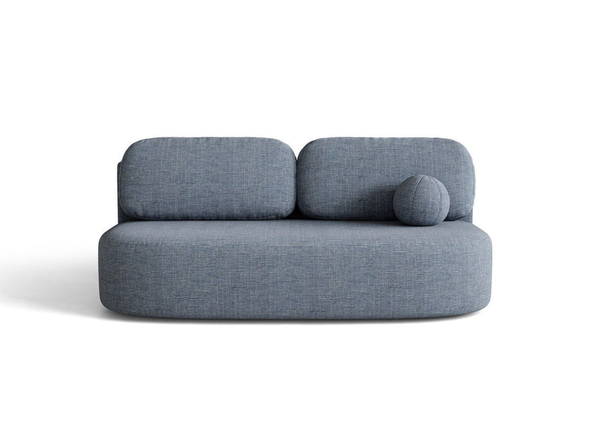 Bettsofa Sophia in Light Beige-Baltimore mit Massivholzrahmen, Stoffbezug und schwarzen Kunststoffbeinen, 3 Sitzplätze mit Bettkasten.