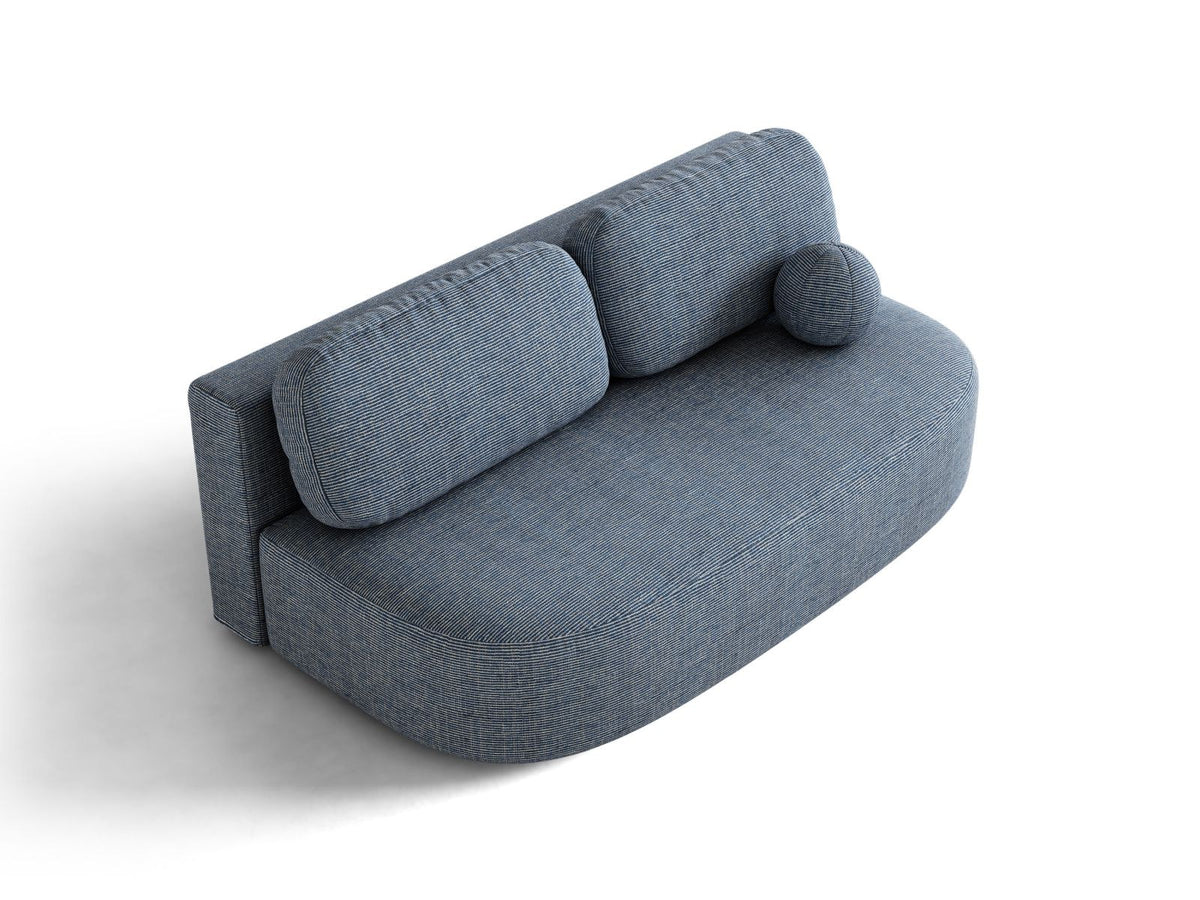 Bettsofa Sophia in Light Beige-Baltimore mit Massivholzrahmen, Stoffbezug und schwarzen Kunststoffbeinen, 3 Sitzplätze mit Bettkasten.