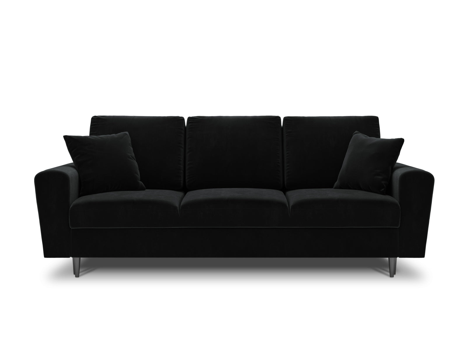 Entdecken Sie das elegante Kyoto Velour Sofa mit Schlaffunktion und Stauraum. Ideal für stilvolle Wohnräume und spontane Übernachtungen.