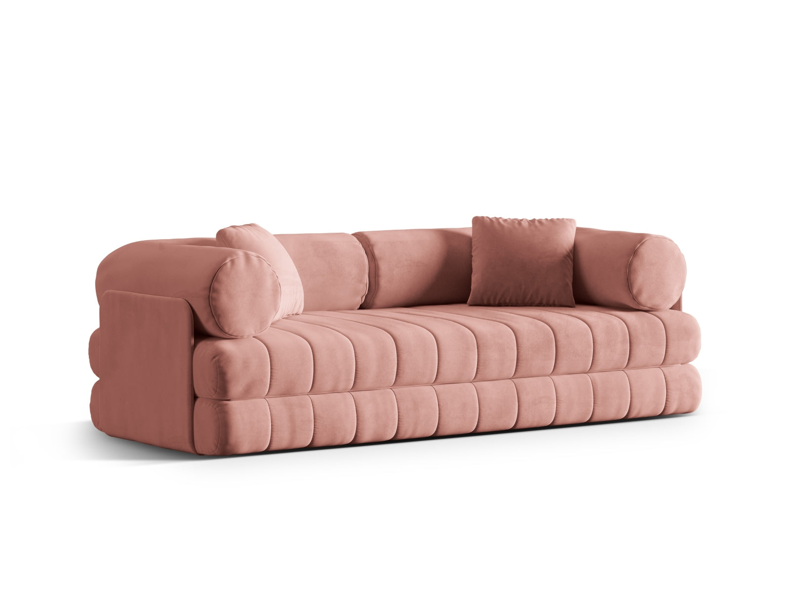 Kemi Velour Sofa mit Schlaffunktion 3 Sitzer in Pink präsentiert im Onlineshop von KAQTU Design AG. Bettsofa ist von Cosmopolitan Design
