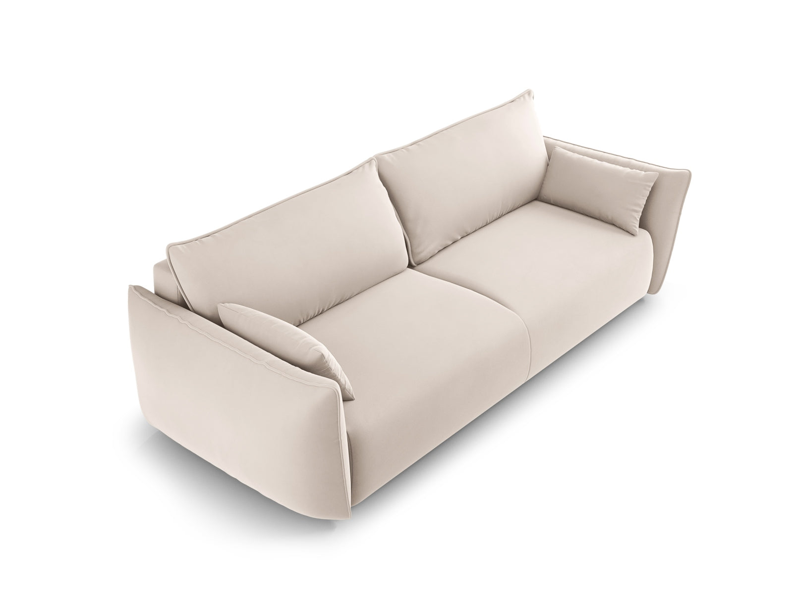 Beige 3-Sitzer Sofa Matera von Cosmopolitan Design, ideal für Gästeübernachtungen und mit cleverem Stauraum für mehr Ordnung.