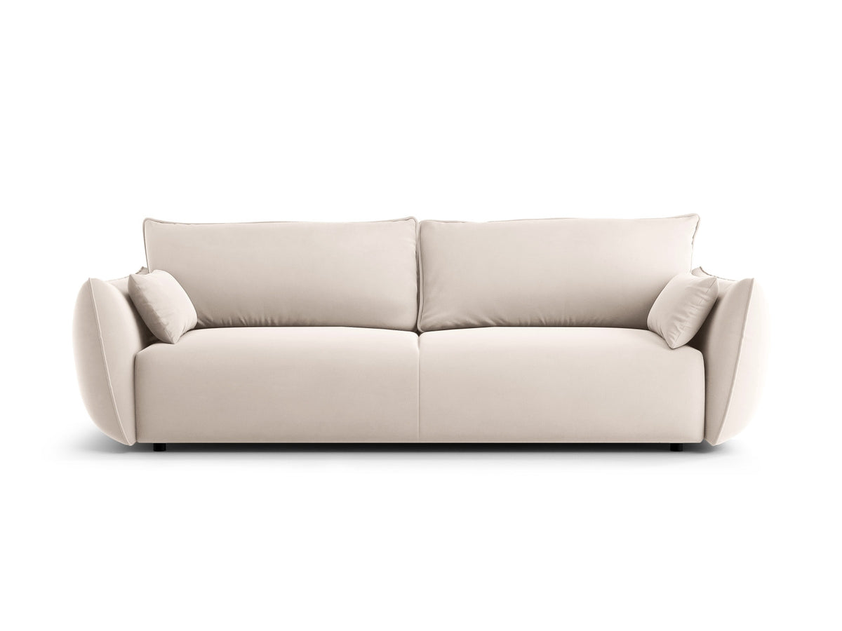 Bettsofa Matera von Cosmopolitan Design, 3-Sitzer mit Stoffbezug und schwarzen Kunststoffbeinen
