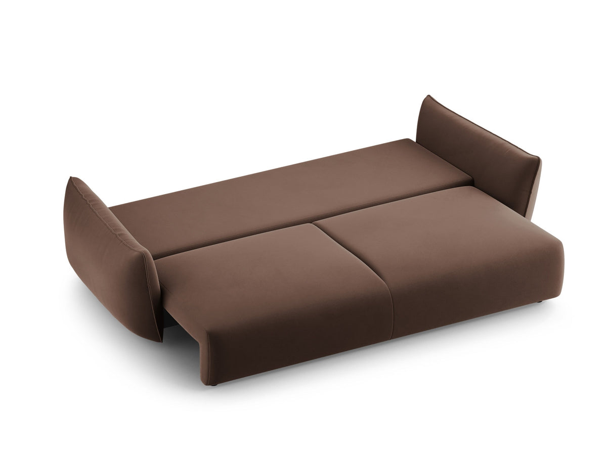 Bettsofa Matera von Cosmopolitan Design, 3-Sitzer mit Stoffbezug und schwarzen Kunststoffbeinen