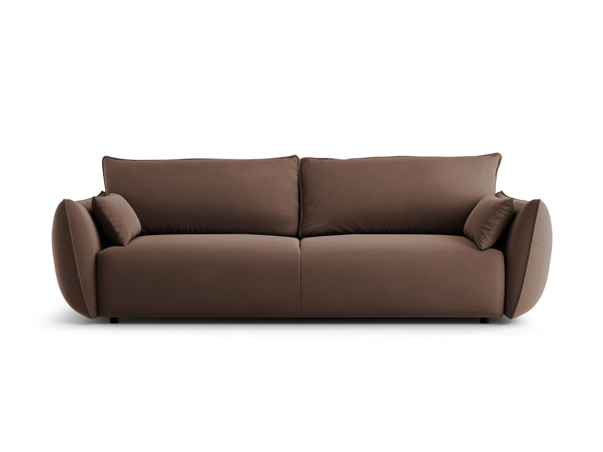 Bettsofa Matera von Cosmopolitan Design, 3-Sitzer mit Stoffbezug und schwarzen Kunststoffbeinen