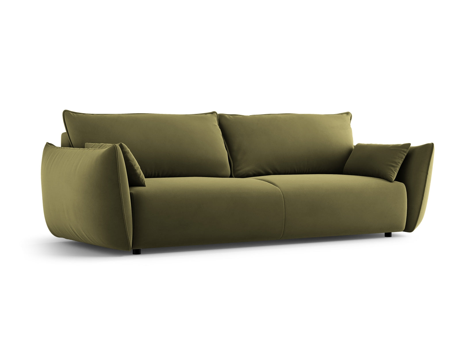 Elegantes 3-Sitzer Sofa Matera in Grün mit praktischer Schlaffunktion und Stauraum, ideal für modernes Wohnen.