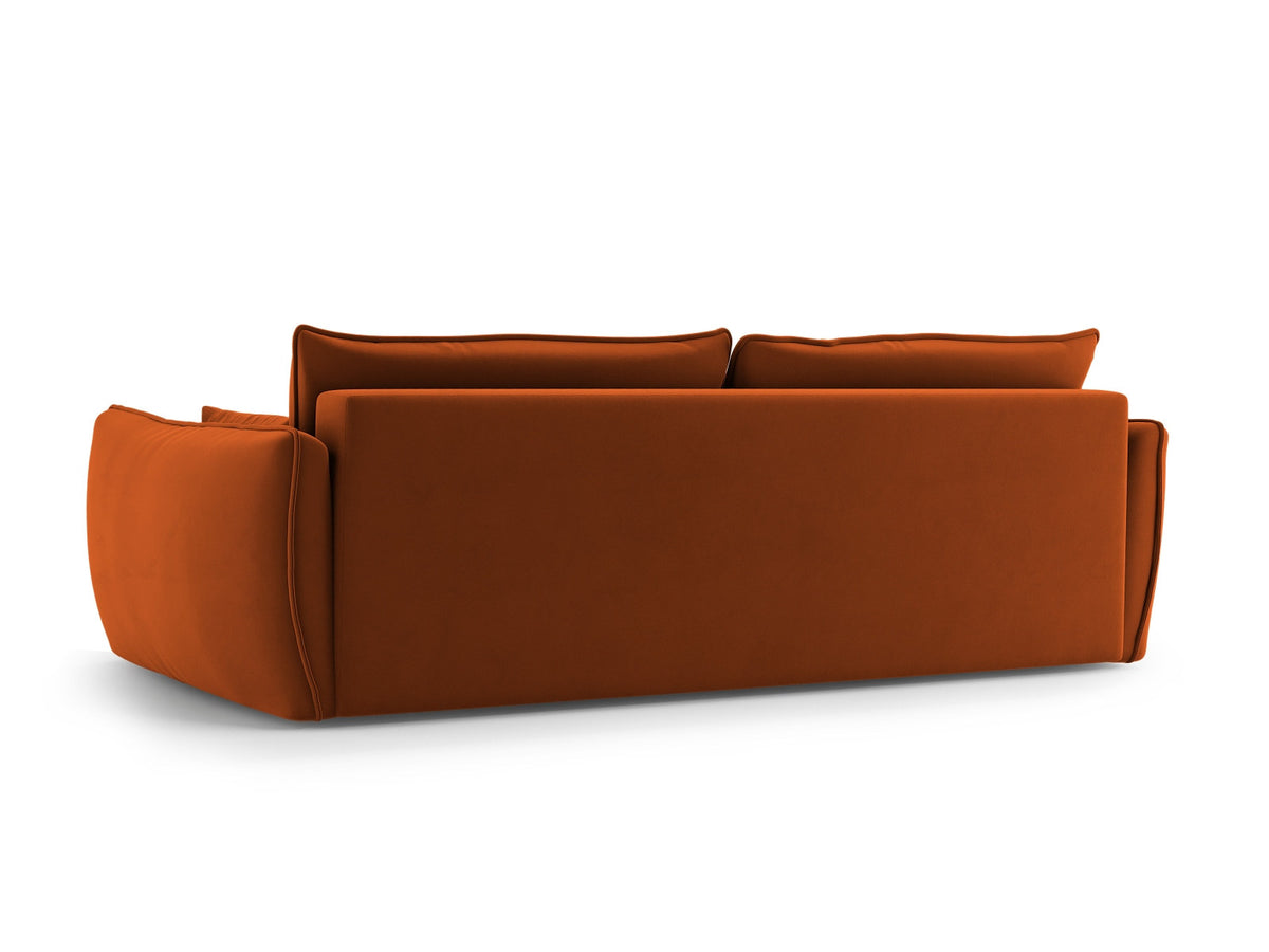 Bettsofa Matera von Cosmopolitan Design, 3-Sitzer mit Stoffbezug und schwarzen Kunststoffbeinen