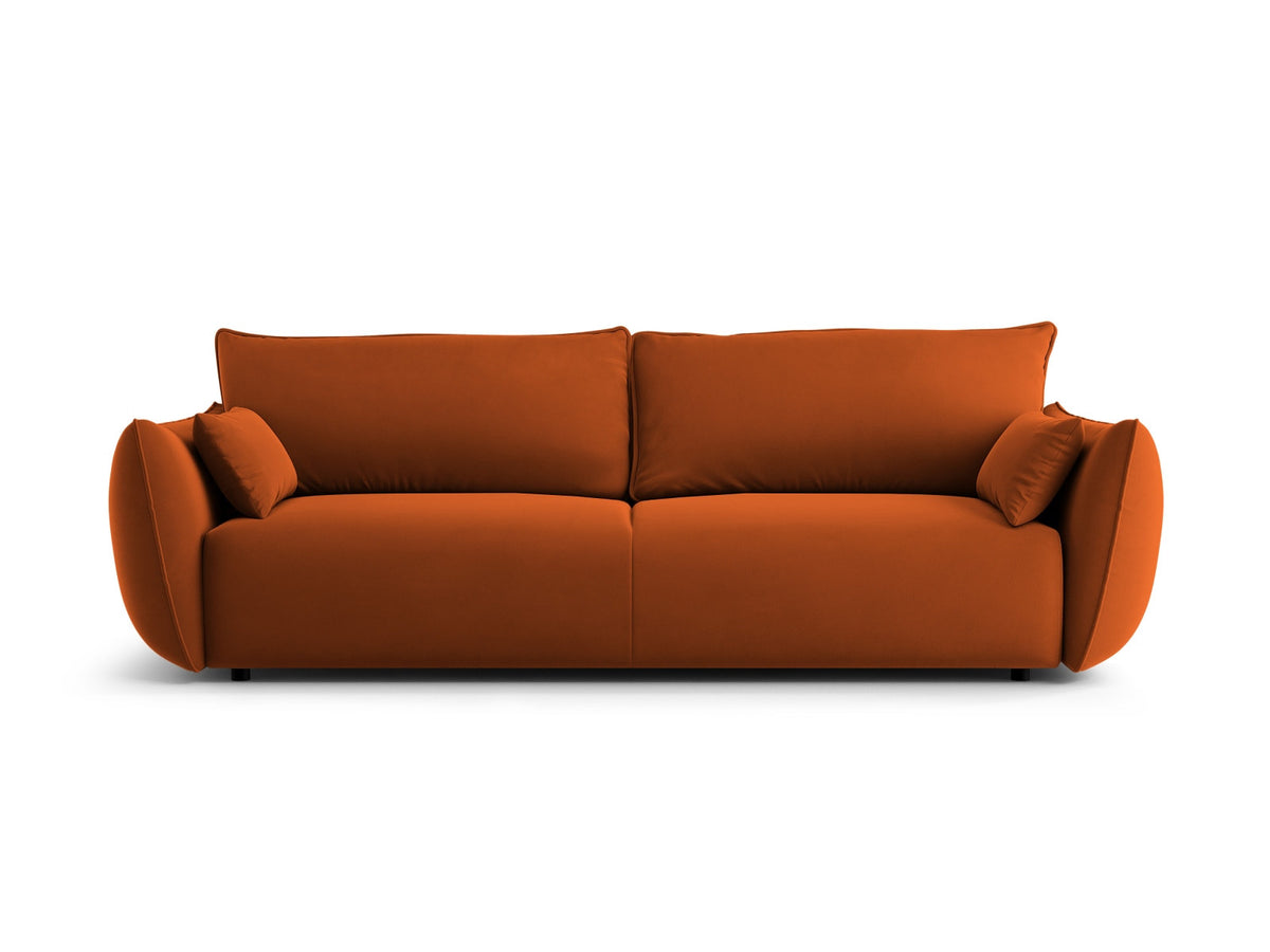 Bettsofa Matera von Cosmopolitan Design, 3-Sitzer mit Stoffbezug und schwarzen Kunststoffbeinen