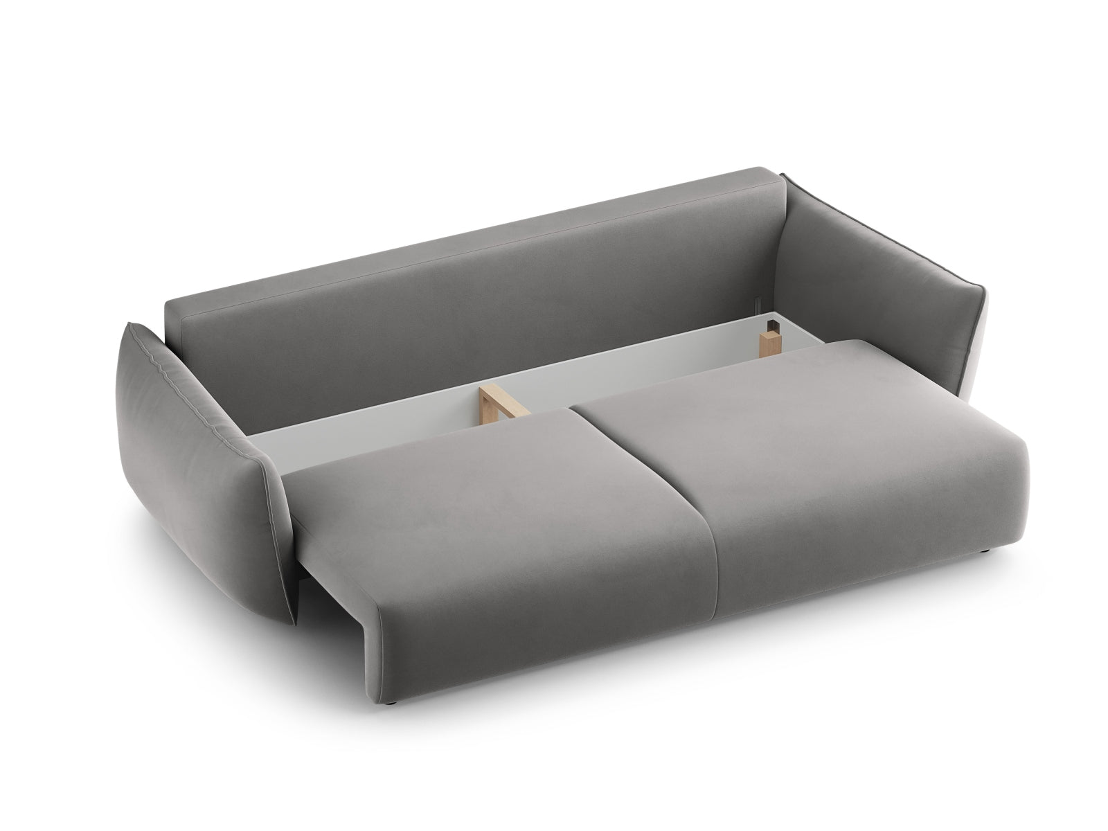 Stylisches 3-Sitzer Bettsofa Matera mit praktischer Schlaffunktion und integriertem Stauraum für eine optimale Raumnutzung.