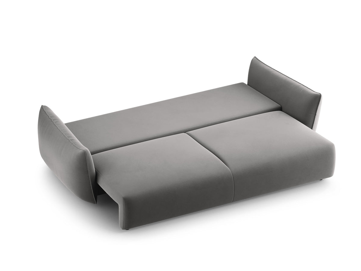 Bettsofa Matera von Cosmopolitan Design, 3-Sitzer mit Stoffbezug und schwarzen Kunststoffbeinen