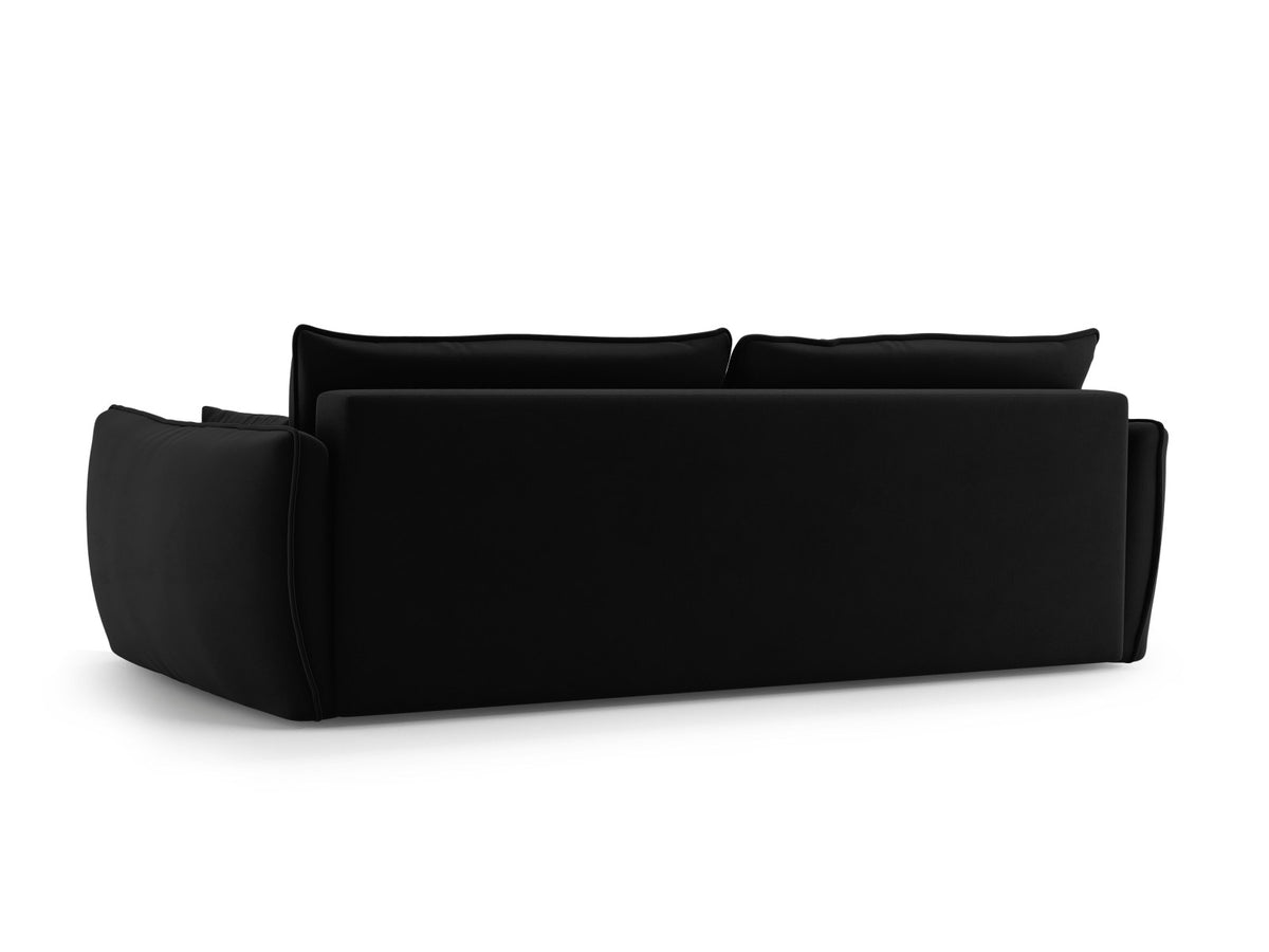 Bettsofa Matera von Cosmopolitan Design, 3-Sitzer mit Stoffbezug und schwarzen Kunststoffbeinen