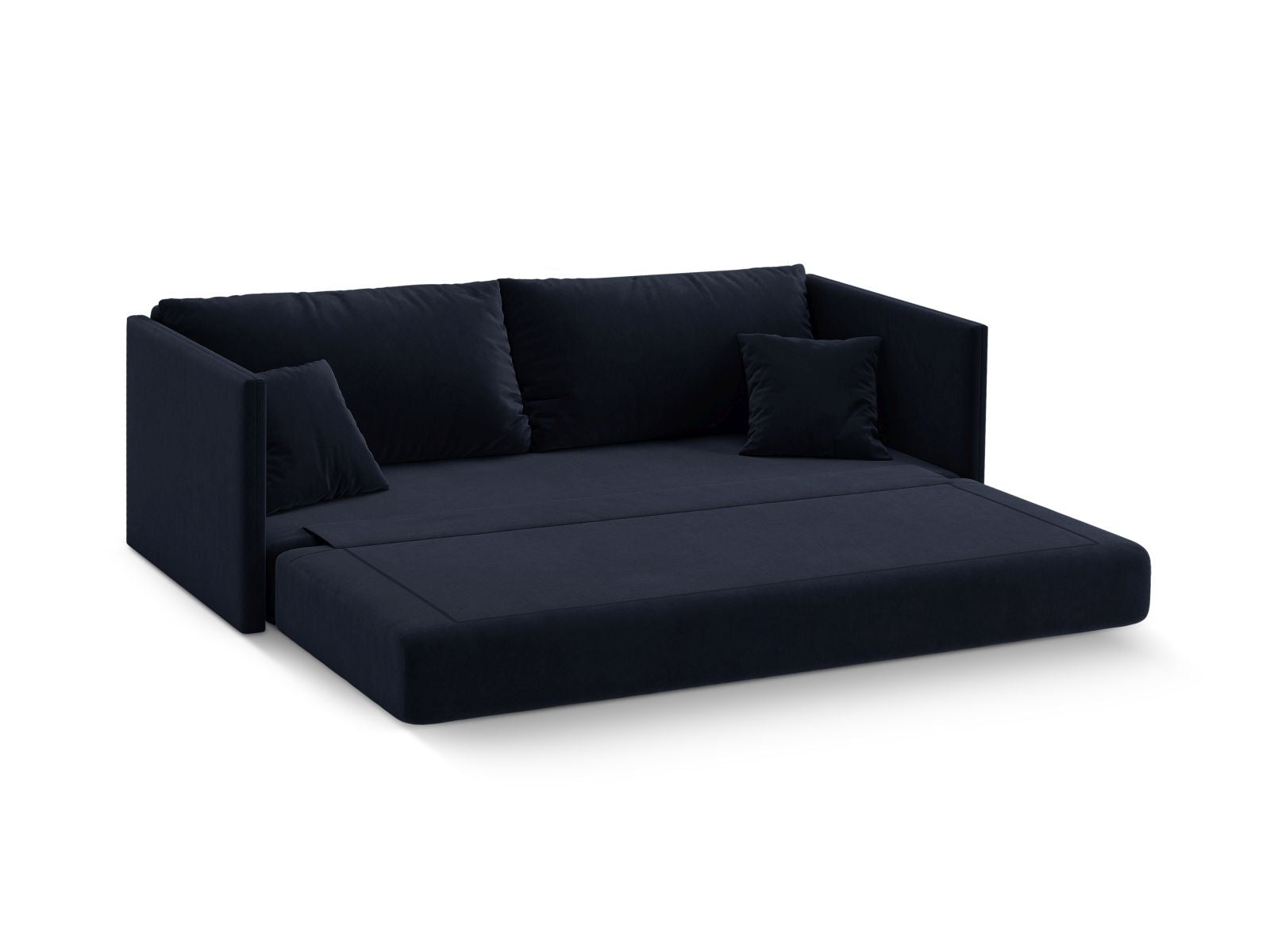Elegantes 3-Sitzer Sofa Shannon in Royal Blue, ideal für stilvolle Wohnräume und als praktische Schlaflösung für Übernachtungsgäste.