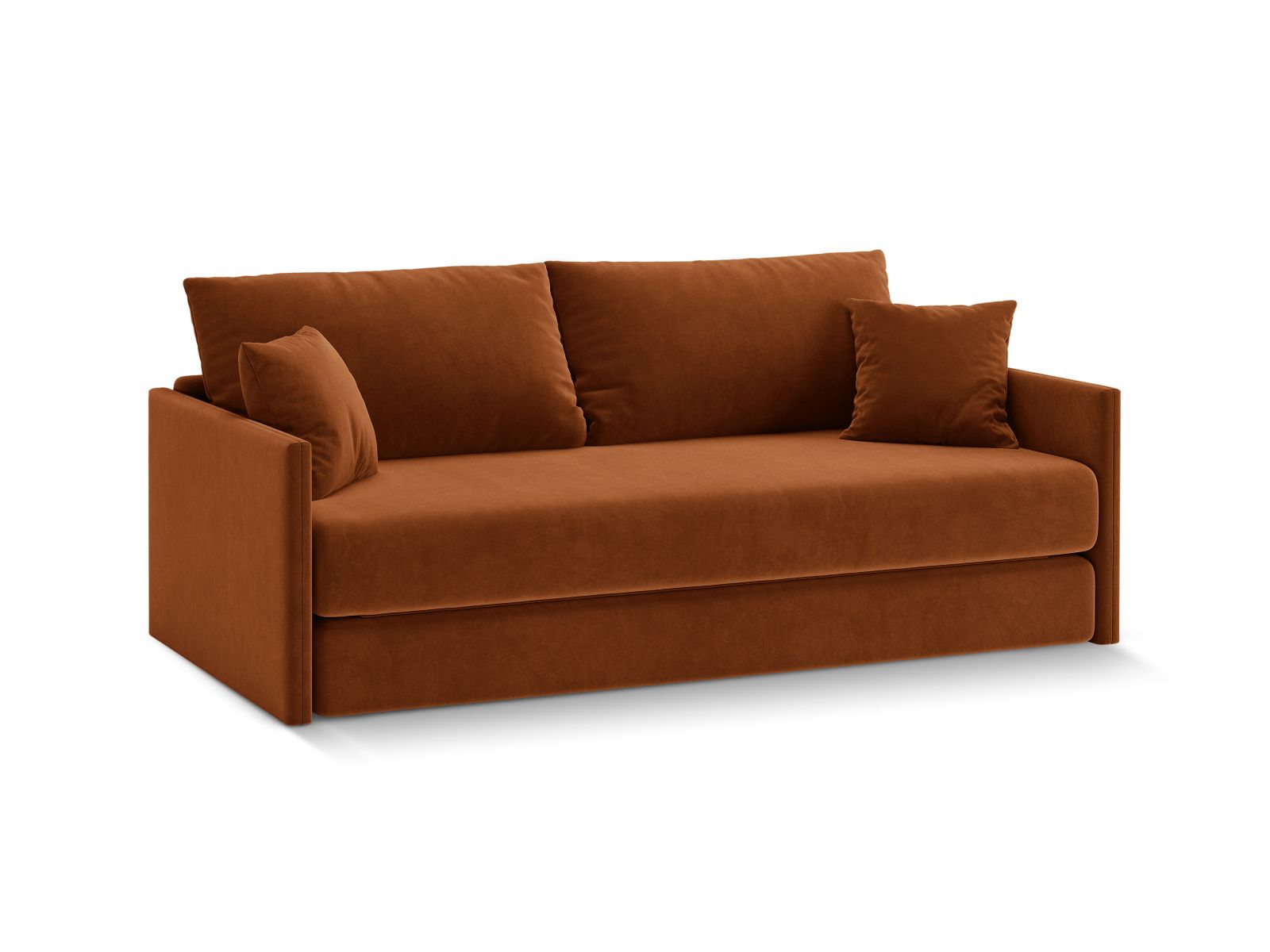 Elegantes 3-Sitzer Sofa Shannon in warmem Terracotta, ideal als Bettsofa für stilvolle Wohnräume, von Cosmopolitan Design.