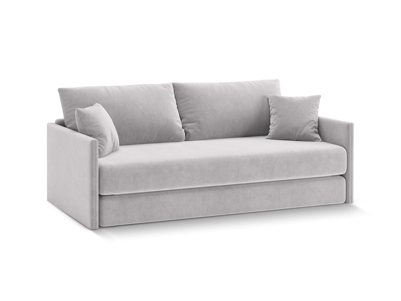 Elegantes 3-Sitzer Sofa Shannon in hellem Grau, ideal als Bettsofa für stilvolle Wohnräume, von Cosmopolitan Design.