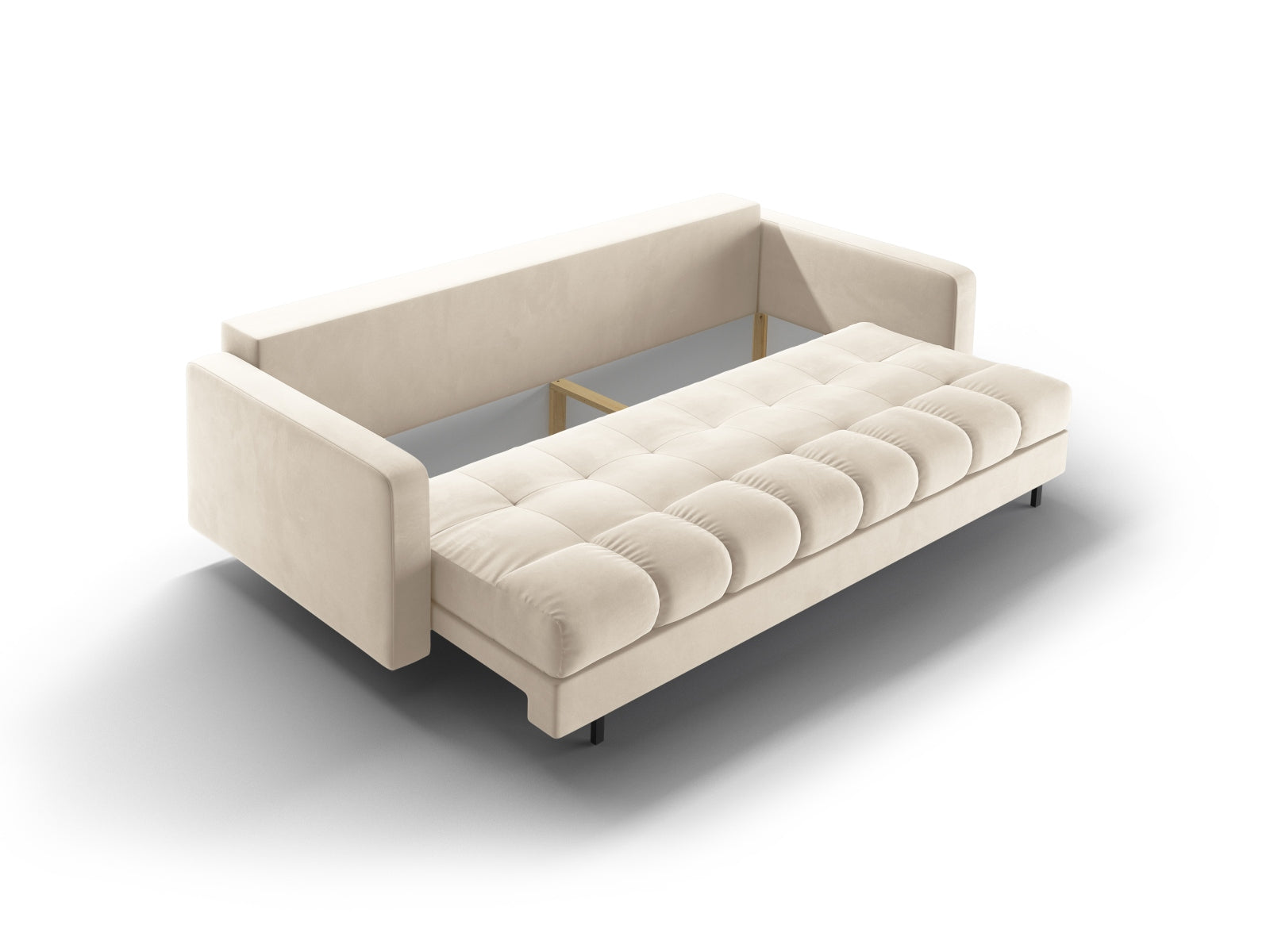 3-Sitzer Sofa Bali mit Schlaffunktion und Stauraum in Light Beige-Bluvel präsentiert im Onlineshop von KAQTU Design AG. Bettsofa ist von Cosmopolitan Design