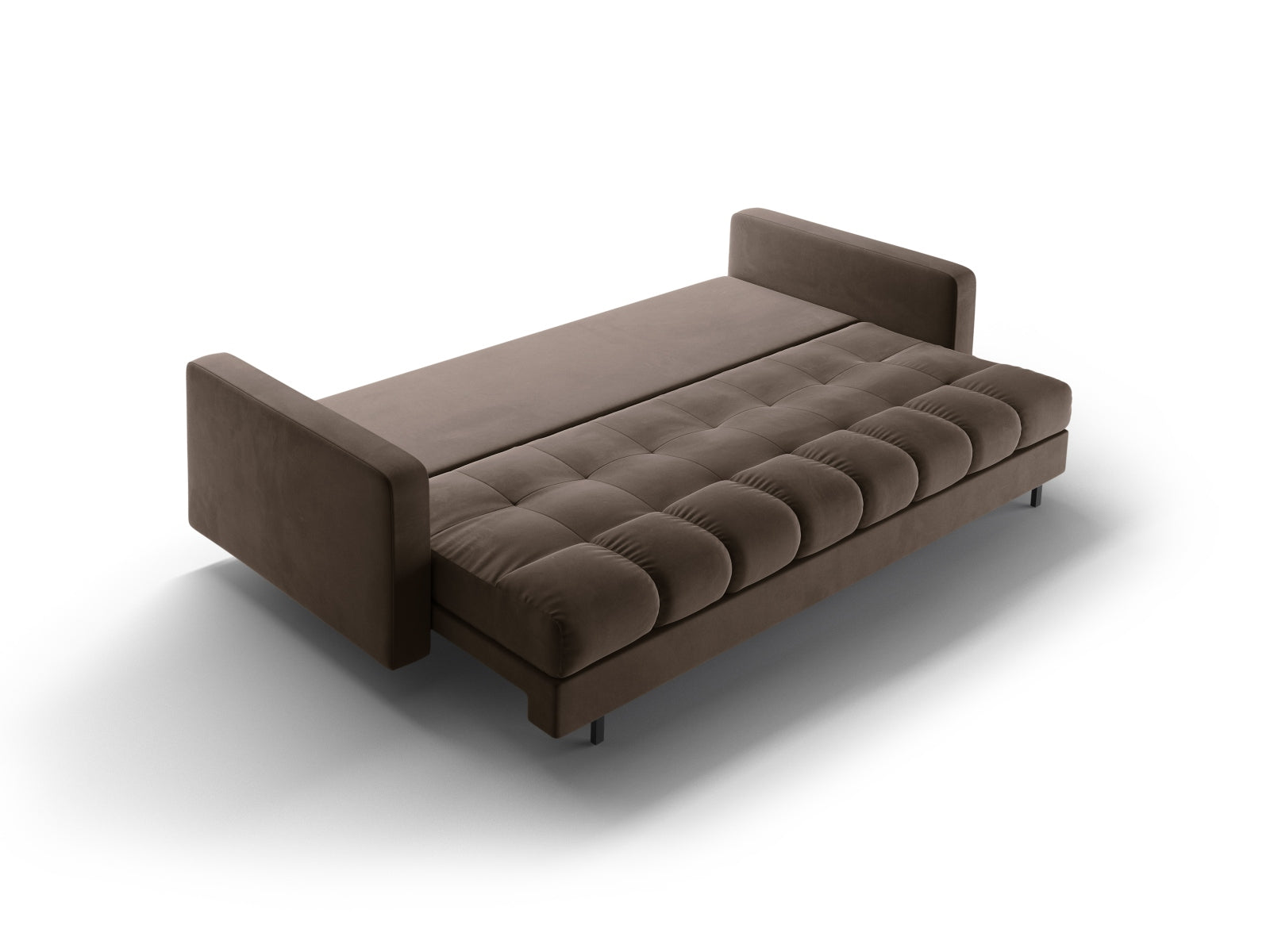 3-Sitzer Sofa Bali mit Schlaffunktion und Stauraum in Chocolate-Bluvel präsentiert im Onlineshop von KAQTU Design AG. Bettsofa ist von Cosmopolitan Design