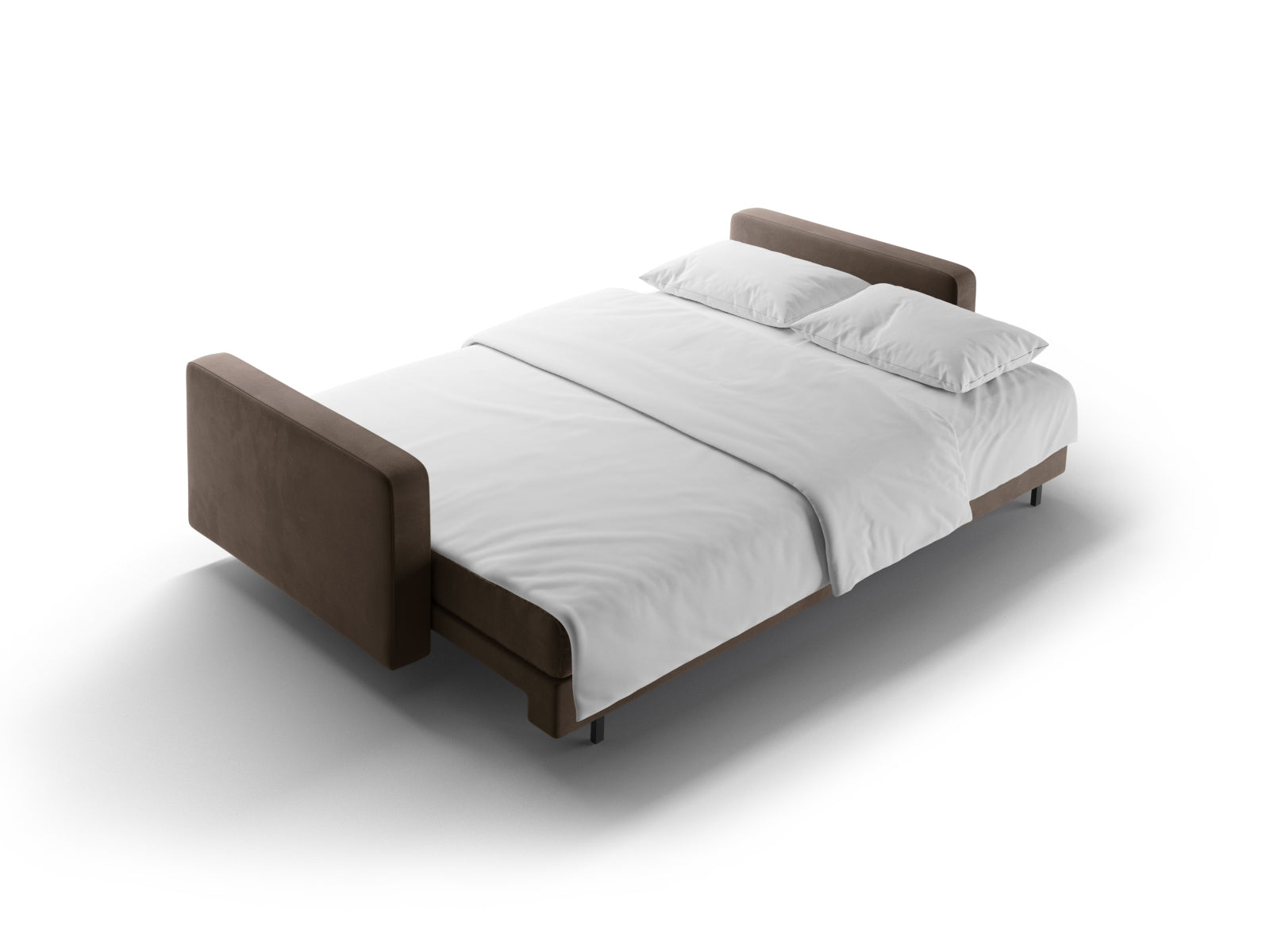 3-Sitzer Sofa Bali mit Schlaffunktion und Stauraum in Chocolate-Bluvel präsentiert im Onlineshop von KAQTU Design AG. Bettsofa ist von Cosmopolitan Design