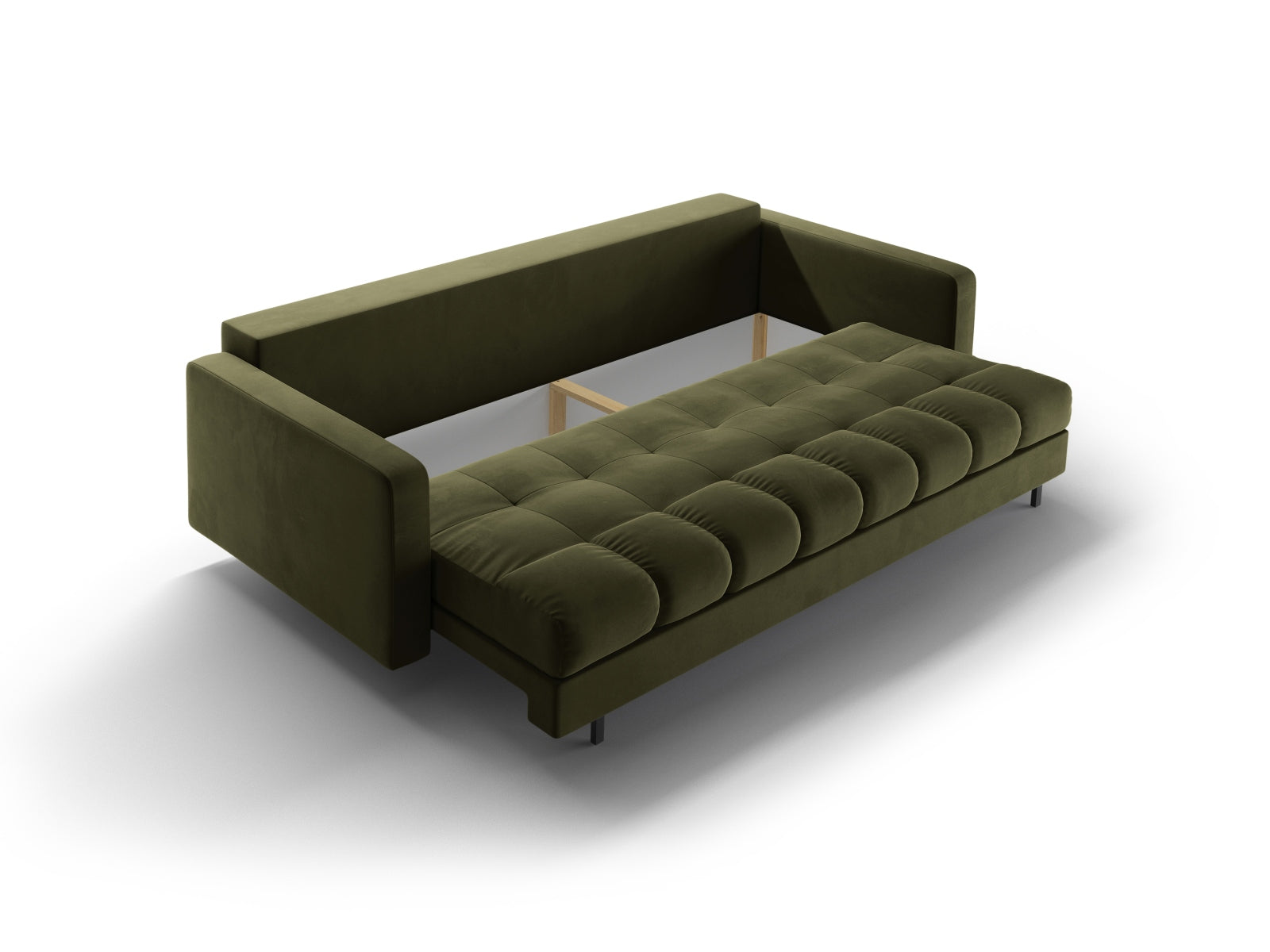 3-Sitzer Sofa Bali mit Schlaffunktion und Stauraum in Green-Bluvel präsentiert im Onlineshop von KAQTU Design AG. Bettsofa ist von Cosmopolitan Design