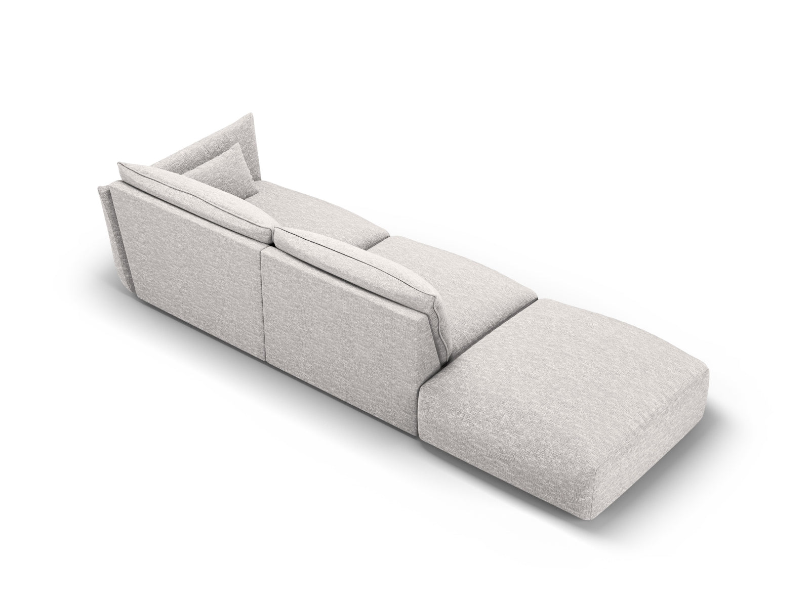 Elegantes 4-Sitzer Sofa links Matera in dezentem Grau, ideal für stilvolle Wohnräume und entspannte Abende, erhältlich bei KAQTU.