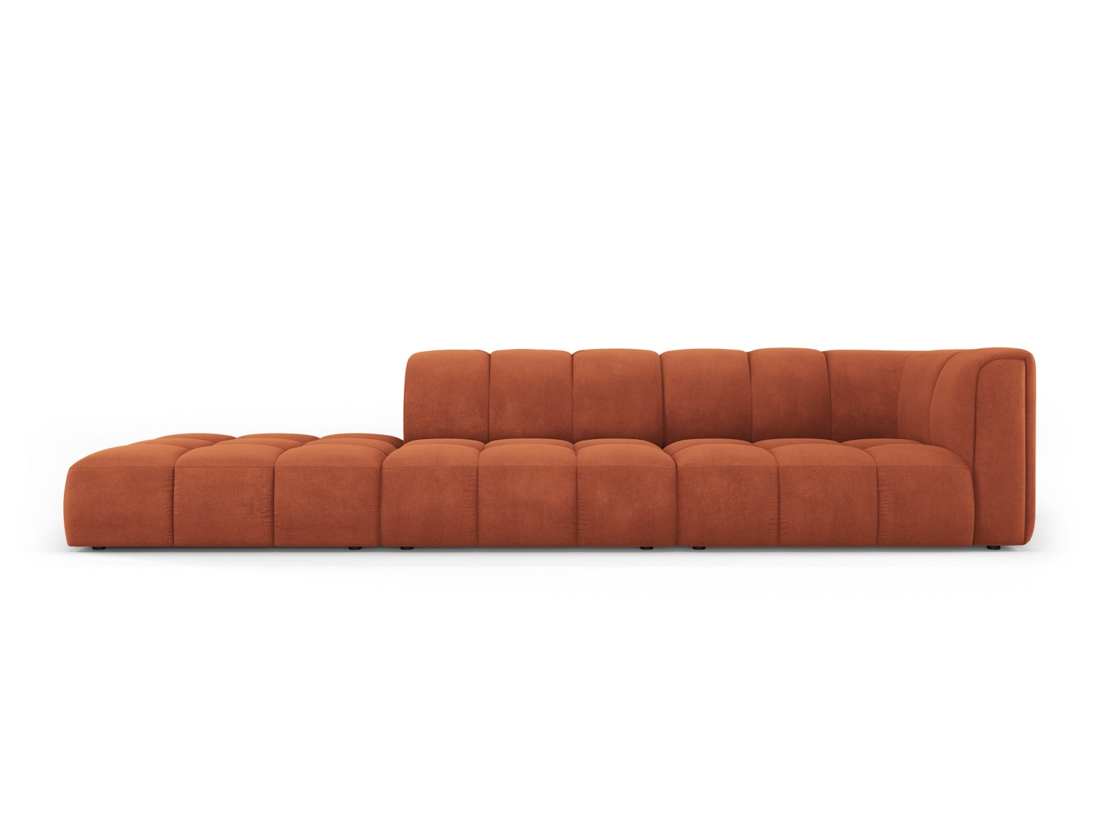 4-Sitzer Modulares Sofa links Moritz in Orange-Rebel präsentiert im Onlineshop von KAQTU Design AG. 4er Sofa ist von Cosmopolitan Design