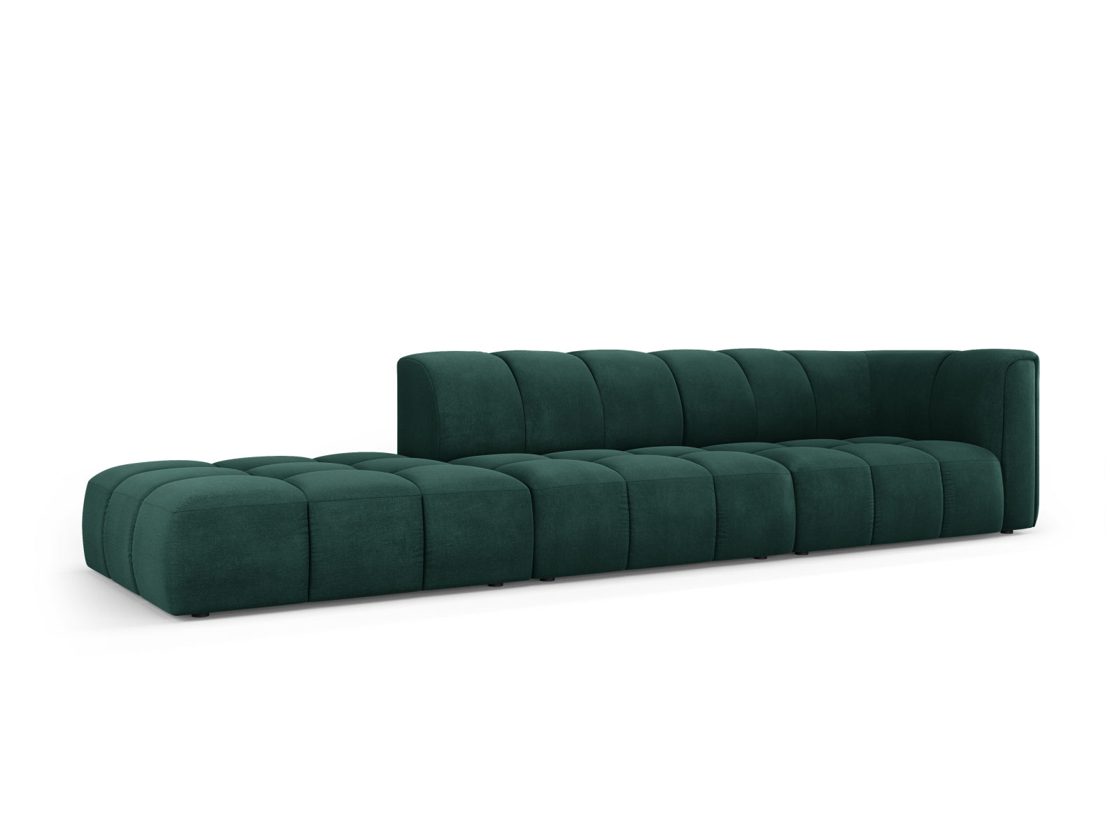 Elegantes 4-Sitzer Sofa Moritz in Flaschengrün, modulares Design für stilvolle Wohnräume, erhältlich bei KAQTU Design AG.