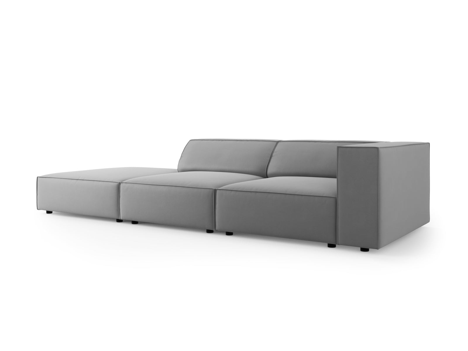 Arendal Velour Sofa links 4 Sitzer in Light Grey präsentiert im Onlineshop von KAQTU Design AG. L-Sofa links ist von Cosmopolitan Design