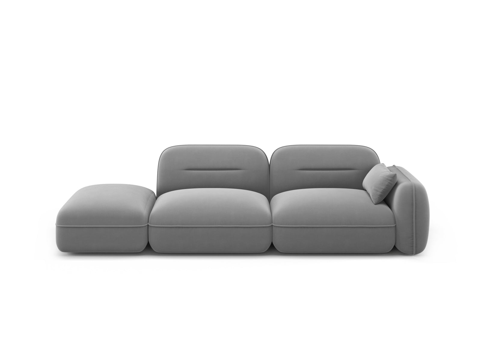 Sydney Velour links Modular Sofa 3 Sitzer in Light Grey-Casino präsentiert im Onlineshop von KAQTU Design AG. 3er Sofa ist von Cosmopolitan Design