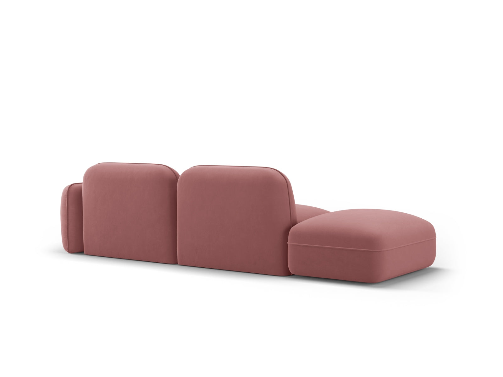 Sydney Velour links Modular Sofa 3 Sitzer in Flamingo präsentiert im Onlineshop von KAQTU Design AG. 3er Sofa ist von Cosmopolitan Design