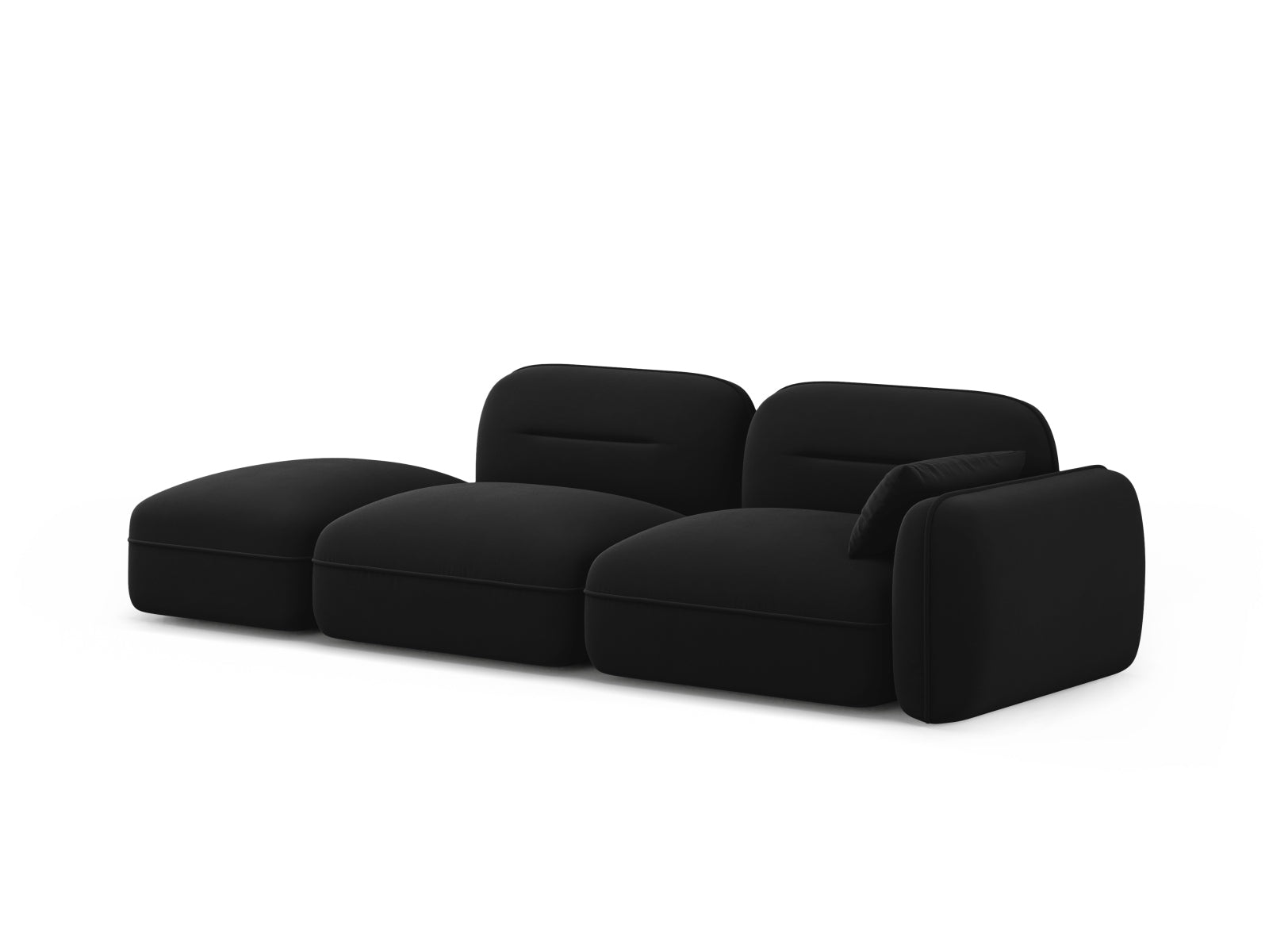 Sydney Velour links Modular Sofa 3 Sitzer in Black präsentiert im Onlineshop von KAQTU Design AG. 3er Sofa ist von Cosmopolitan Design