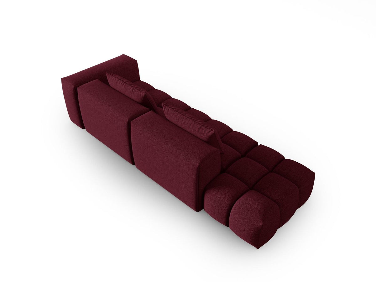 Modulares 4er Sofa Verona von Cosmopolitan Design in Beige-Sorella Stoff mit schwarzen Kunststoffbeinen und geradliniger Form