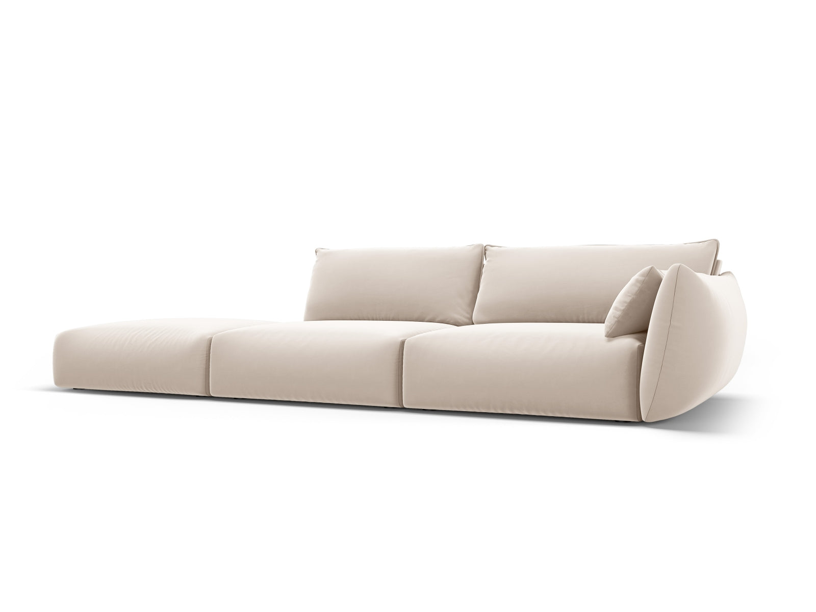 Beige 4-Sitzer Sofa links Matera von Cosmopolitan Design, stilvoll und modern, ideal für Ihr Wohnzimmer, erhältlich bei KAQTU Design AG.