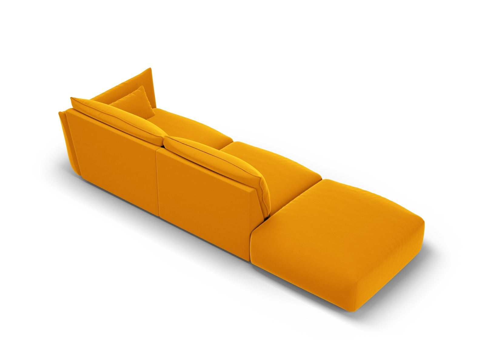 Elegantes 4-Sitzer Sofa links Matera in strahlendem Gelb, ideal für gemütliche Wohnräume und geschmackvolle Einrichtung.
