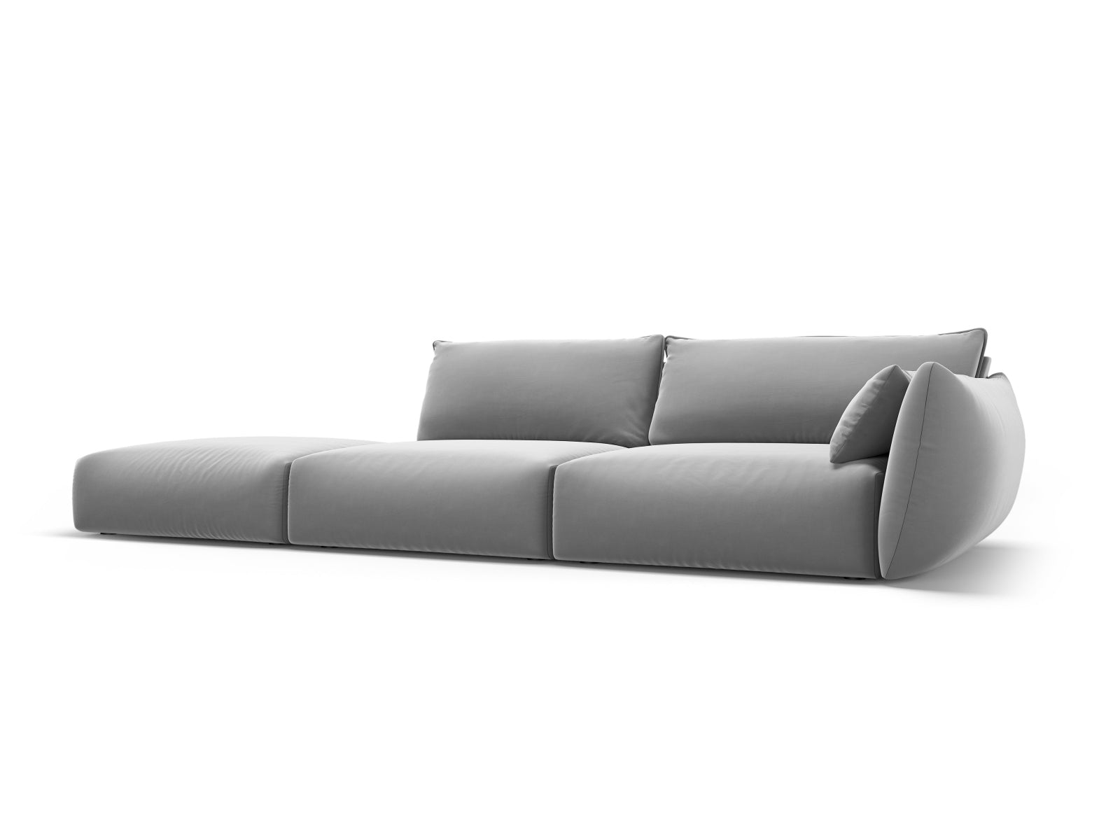 Elegantes 4-Sitzer Sofa links Matera in stilvollem Grau, ideal für moderne Wohnräume, erhältlich bei KAQTU Design AG.