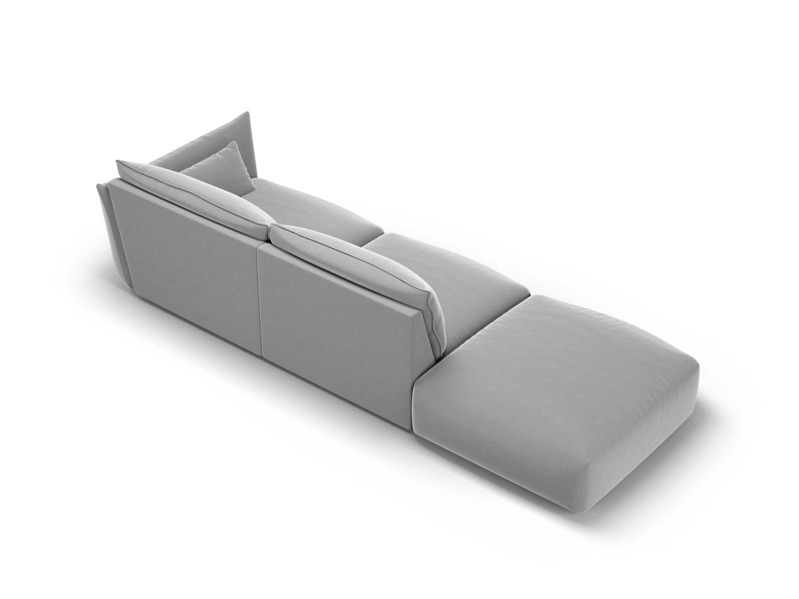 Elegantes 4-Sitzer Sofa links Matera in neutralem Grau, ideal für moderne Wohnräume und entspannte Stunden, erhältlich bei KAQTU.
