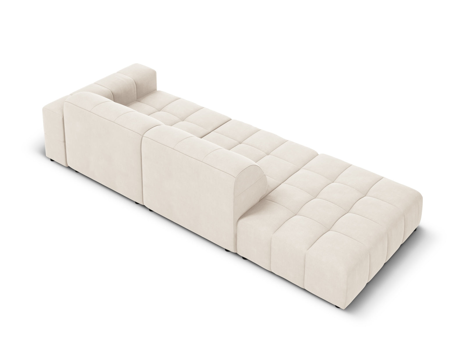 Chicago Velour Sofa links 3 Sitzer 102cm in Light Beige präsentiert im Onlineshop von KAQTU Design AG. L-Sofa links ist von Cosmopolitan Design