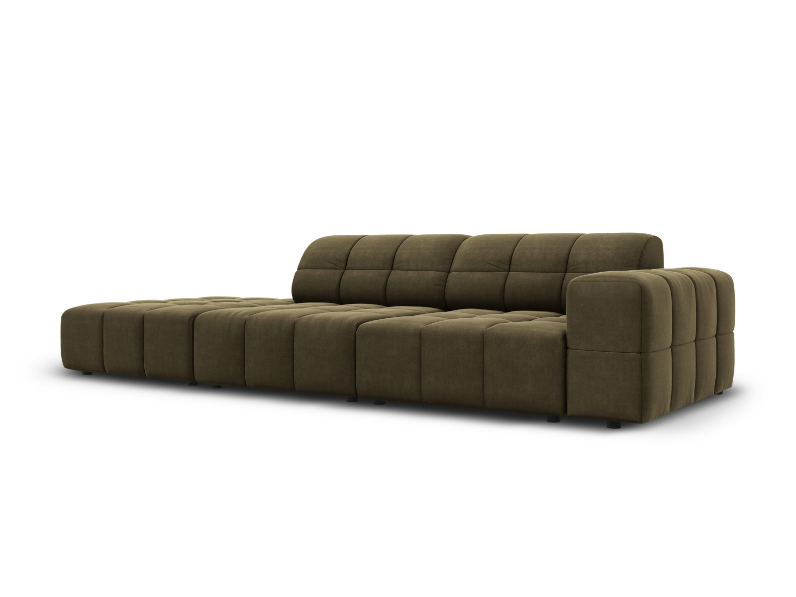 Chicago Velour Sofa links 3 Sitzer 102cm in Green präsentiert im Onlineshop von KAQTU Design AG. L-Sofa links ist von Cosmopolitan Design