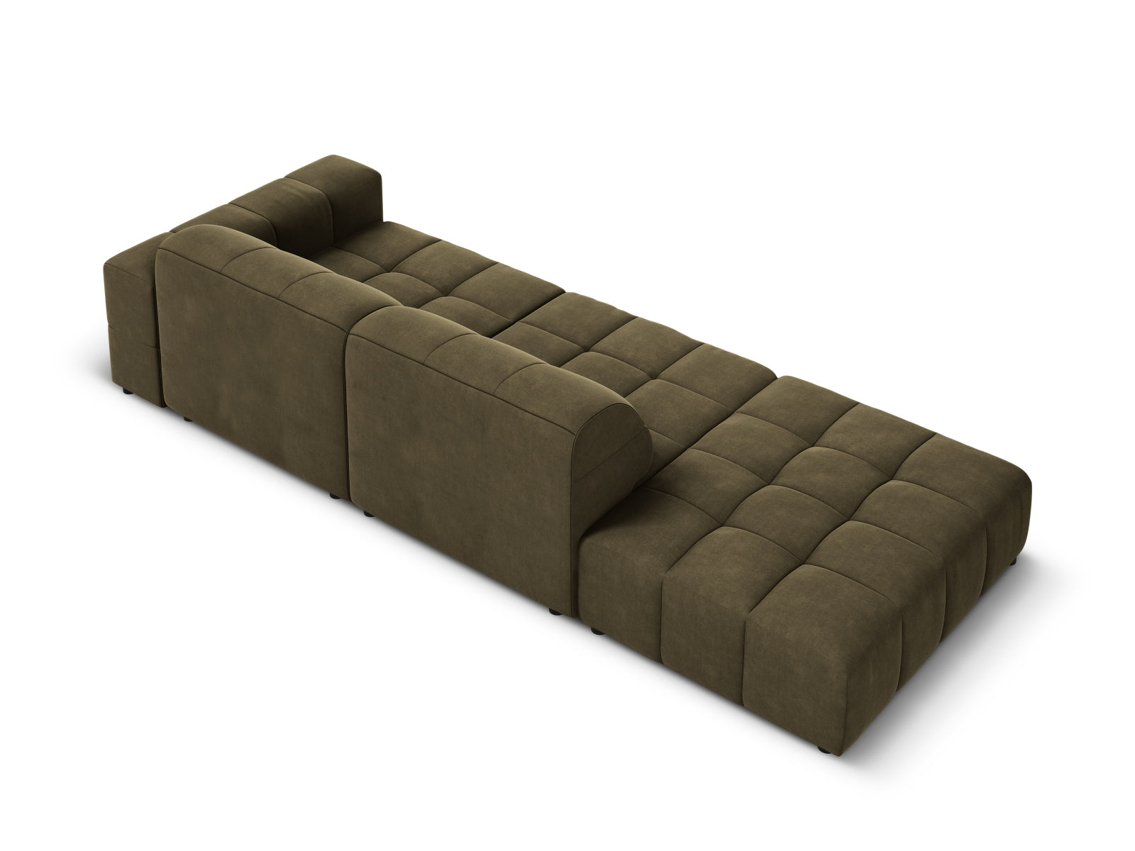 Chicago Velour Sofa links 3 Sitzer 102cm in Green präsentiert im Onlineshop von KAQTU Design AG. L-Sofa links ist von Cosmopolitan Design