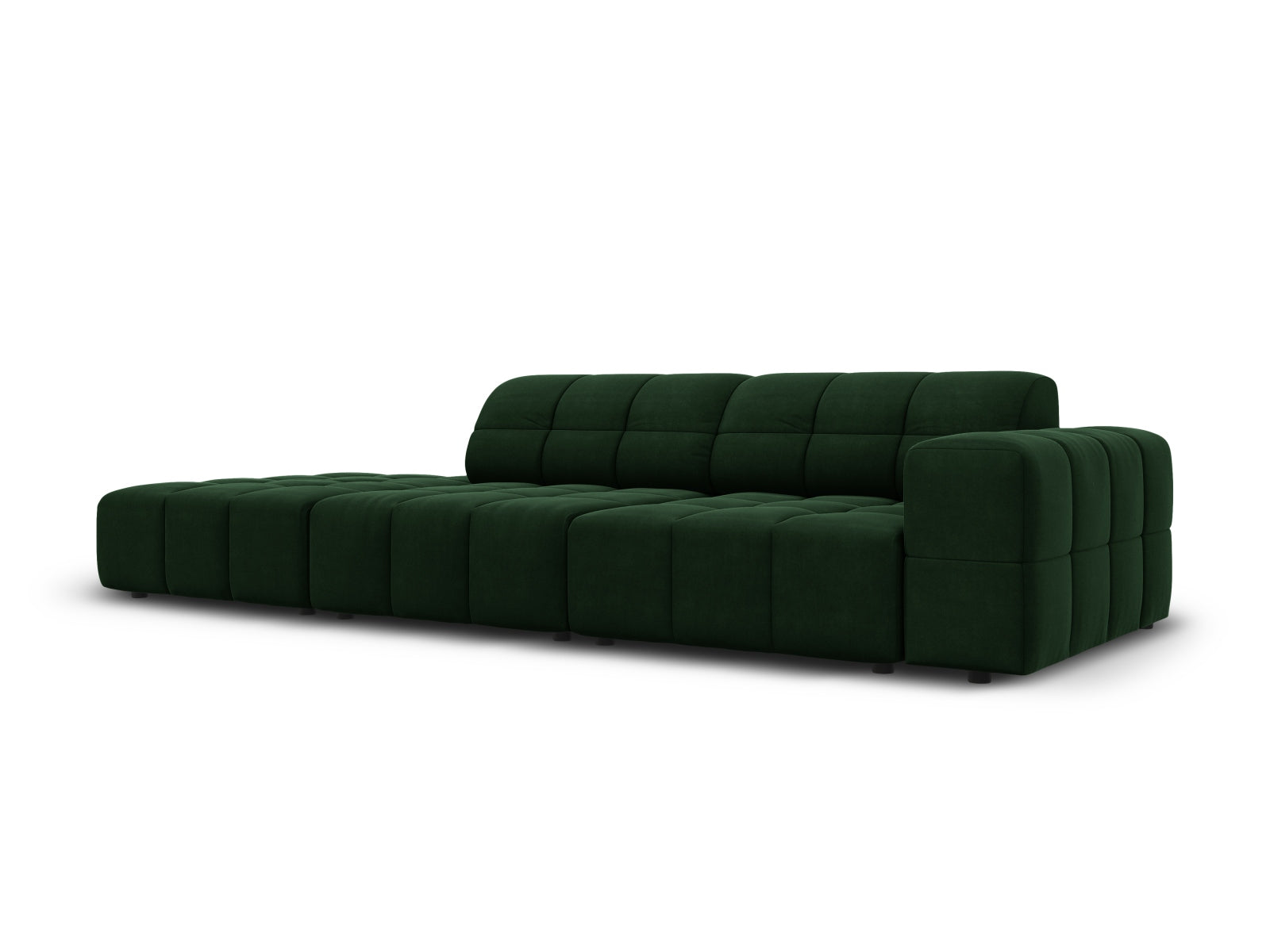 Chicago Velour Sofa links 3 Sitzer 102cm in Bottle Green präsentiert im Onlineshop von KAQTU Design AG. L-Sofa links ist von Cosmopolitan Design