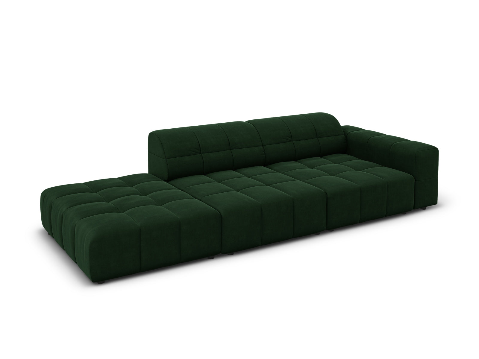 Chicago Velour Sofa links 3 Sitzer 102cm in Bottle Green präsentiert im Onlineshop von KAQTU Design AG. L-Sofa links ist von Cosmopolitan Design
