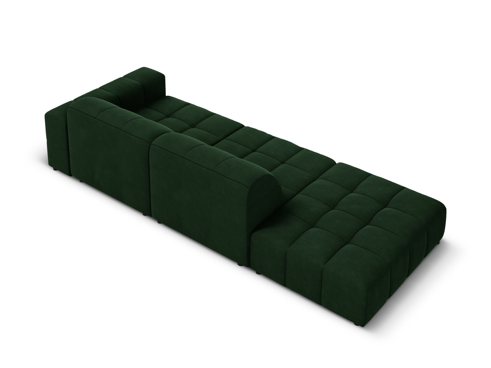 Chicago Velour Sofa links 3 Sitzer 102cm in Bottle Green präsentiert im Onlineshop von KAQTU Design AG. L-Sofa links ist von Cosmopolitan Design