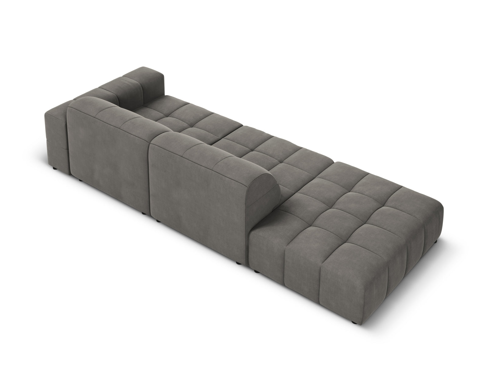 Chicago Velour Sofa links 3 Sitzer 102cm in Light Grey präsentiert im Onlineshop von KAQTU Design AG. L-Sofa links ist von Cosmopolitan Design