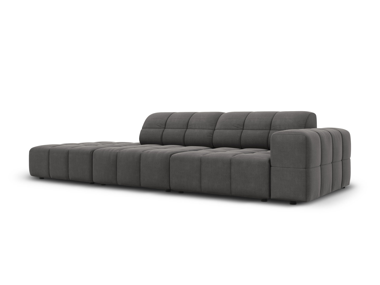 Chicago Velour Sofa links 3 Sitzer 102cm in Grey präsentiert im Onlineshop von KAQTU Design AG. L-Sofa links ist von Cosmopolitan Design